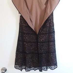Black Lace Women's Anne Klein Dress - Size 2 - Color Black & Tan